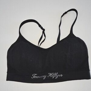 Tommy Hilfiger Black Ribbed Comfort Sports Bra Bralette Size S P